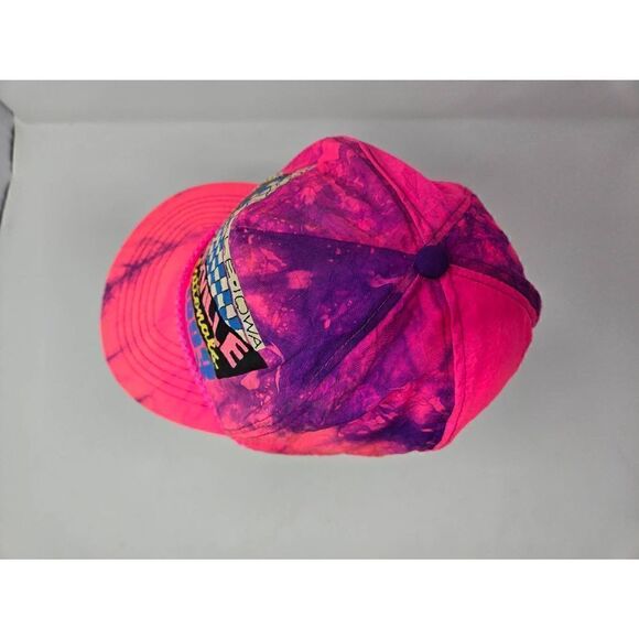 KNOXVILLE NATIONALS SPRINT CAR RACING IOWA 1993 PINK PURPLE TIE DYE HAT CAP - Picture 3 of 7